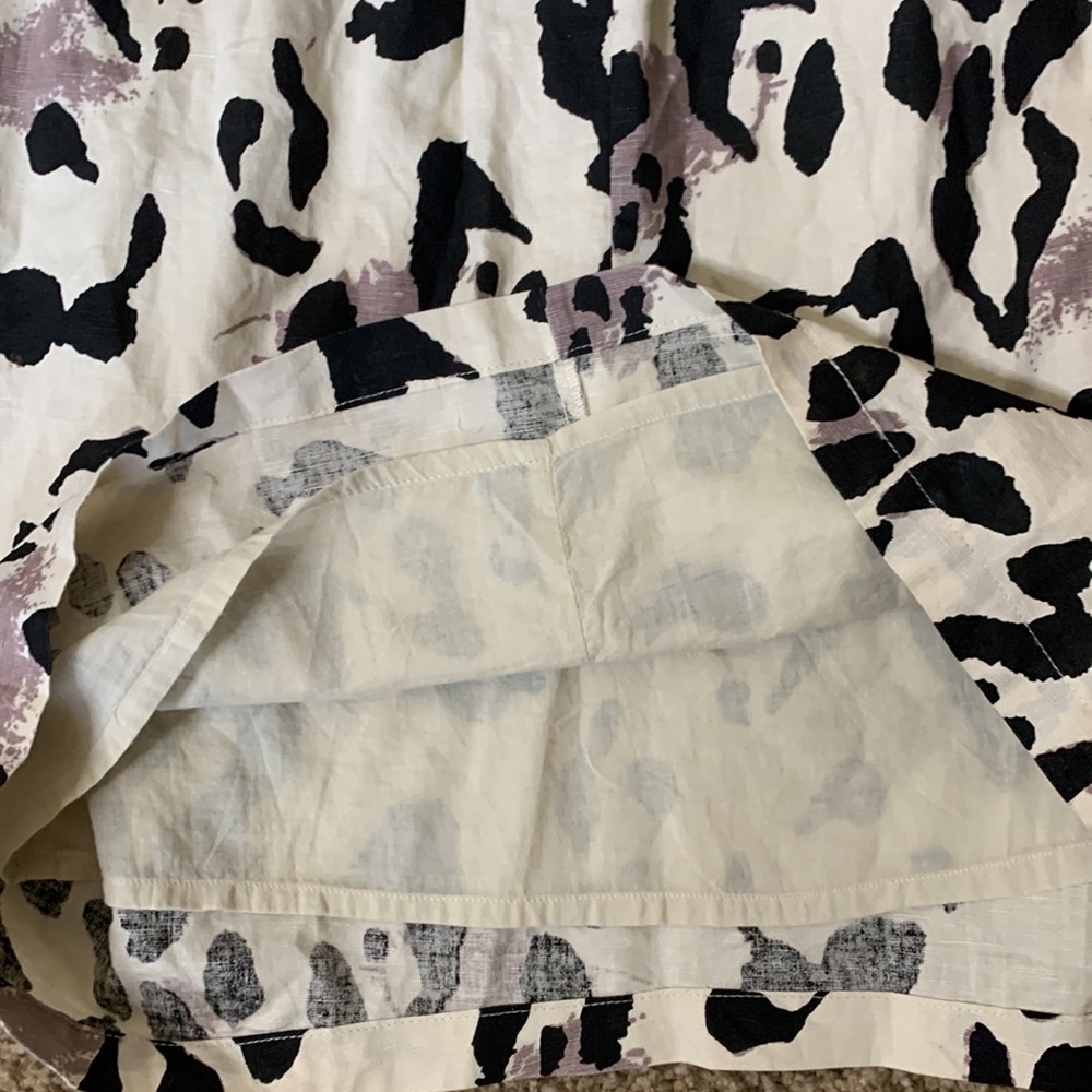 Mo Vint Linen Leopard Print Wrap Skirt - image 4